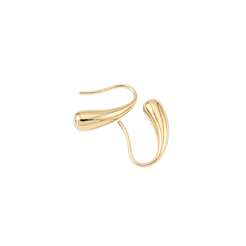 18K Gold Dipped Sleek Teardrop Hook Earrings