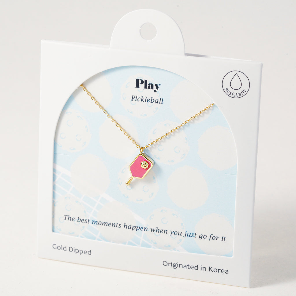 Pink Pickle Pecker Pickleball, Necklace