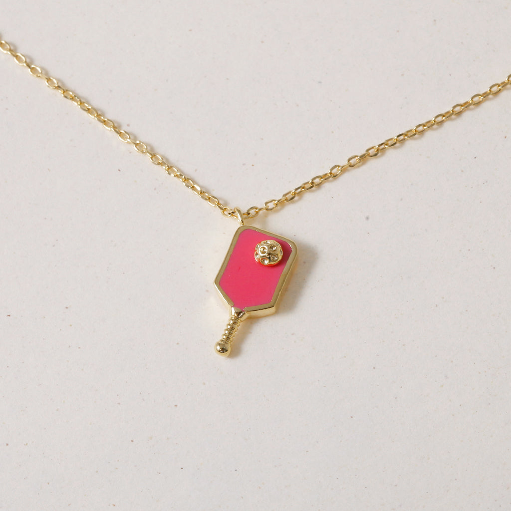 Pink Pickle Pecker Pickleball, Necklace