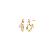 18K Gold Dipped Intertwined Twisted Double C-Hoop Earrings