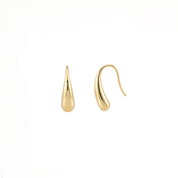 18K Gold Dipped Sleek Teardrop Hook Earrings