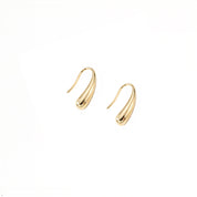 18K Gold Dipped Sleek Teardrop Hook Earrings
