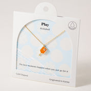 Orange Pickle Pecker Pickleball, Necklace