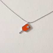 Orange Pickle Pecker Pickleball, Necklace