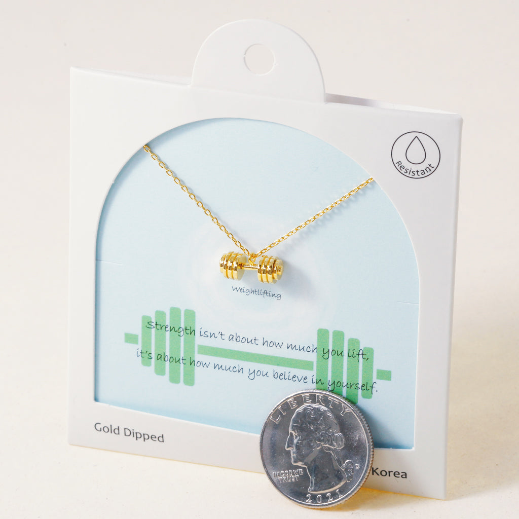 Lift & Believe Dumbbell, Necklace
