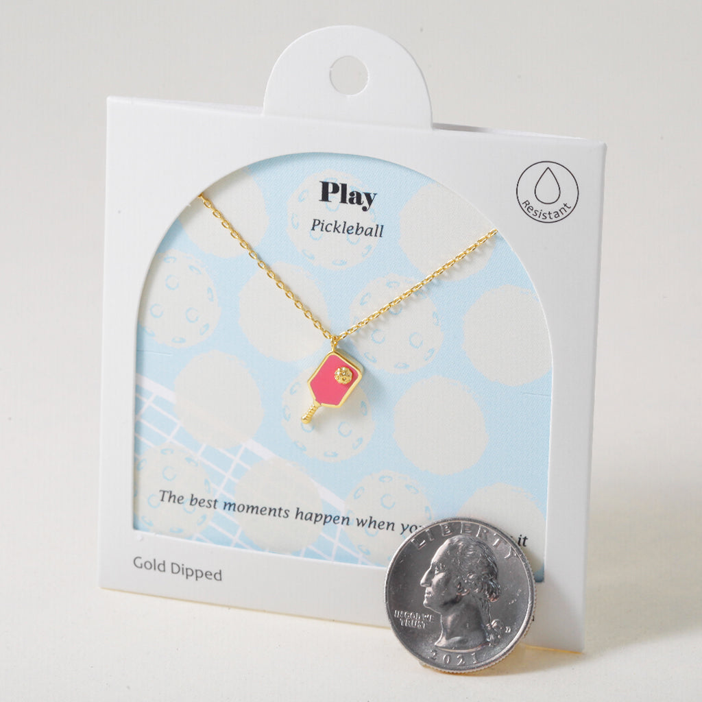 Pink Pickle Pecker Pickleball, Necklace