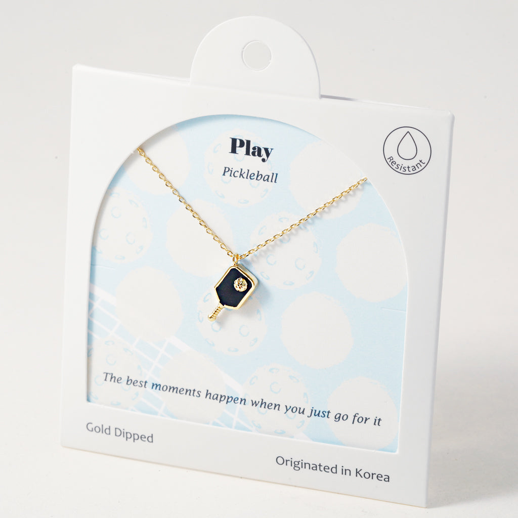 Black Pickle Pecker Pickleball, Necklace