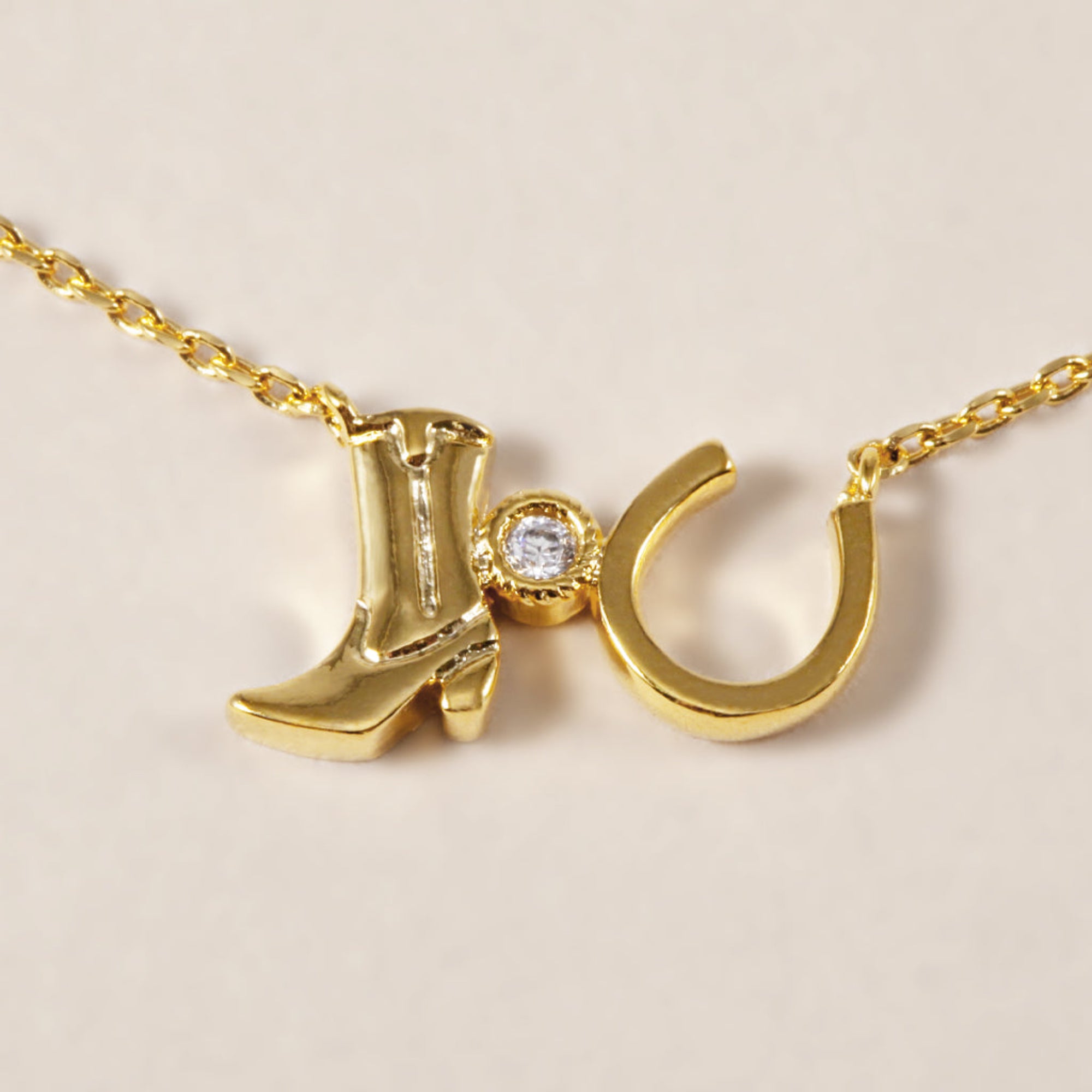 Good luck to you, Boots Necklace