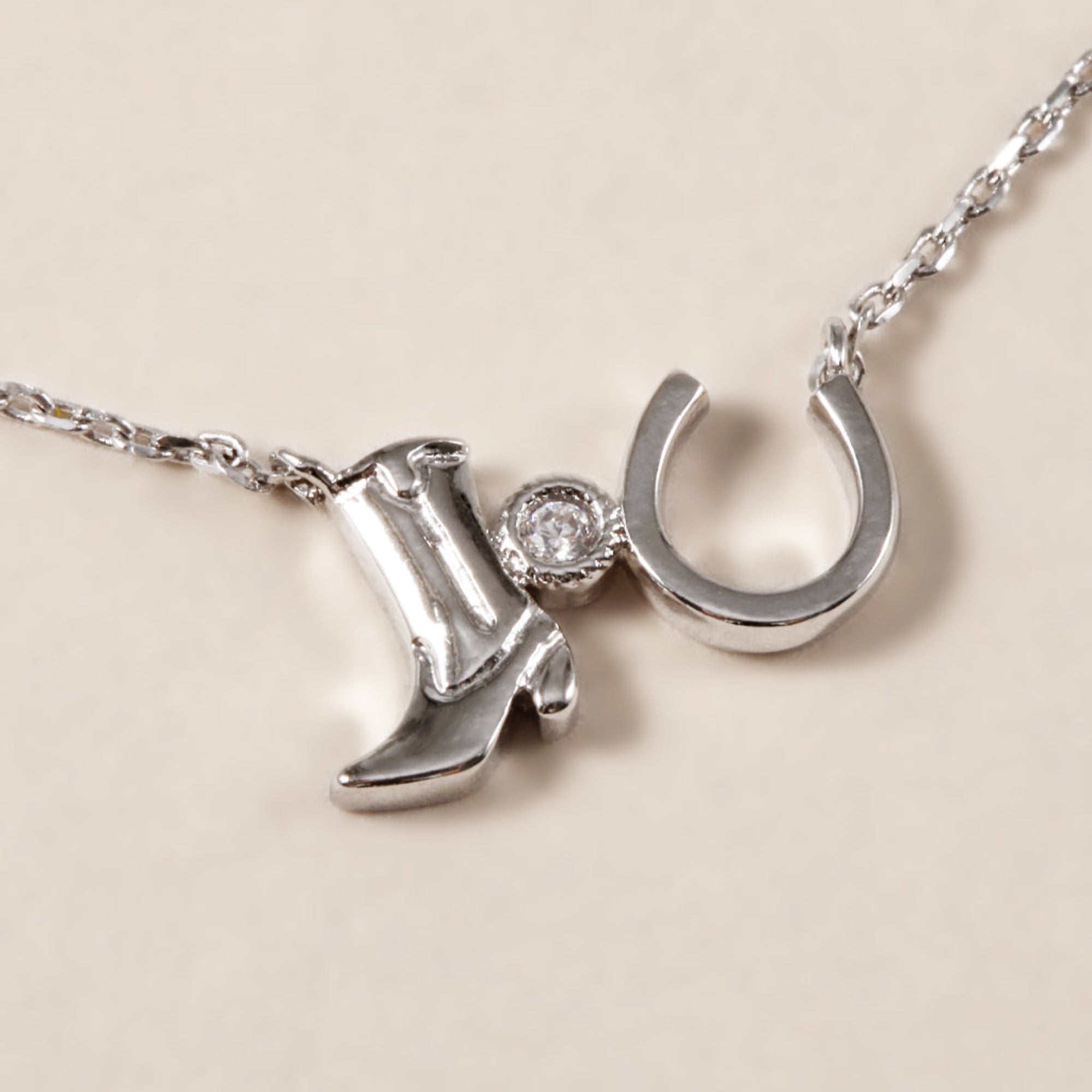 Good luck to you, Boots Necklace