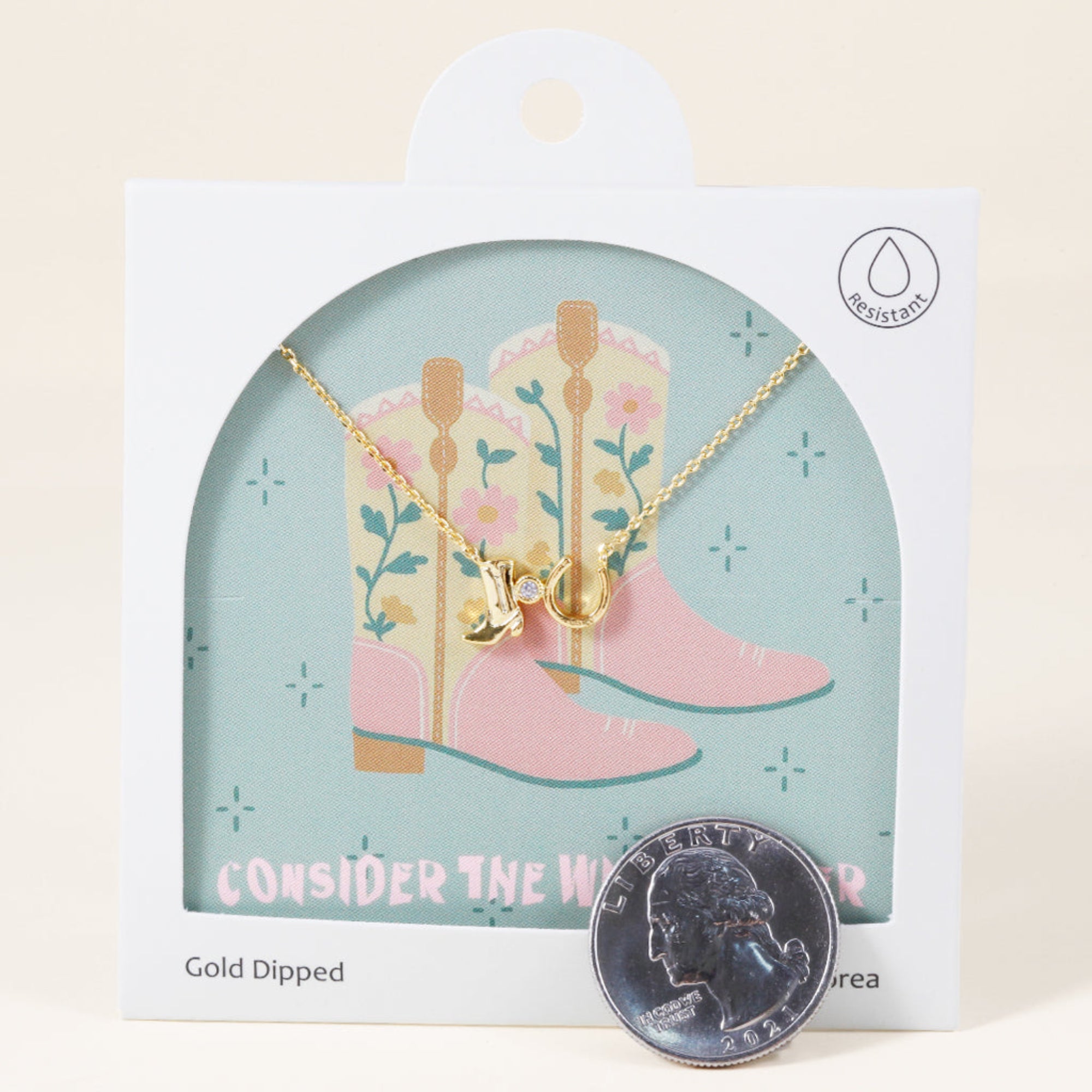 Good luck to you, Boots Necklace