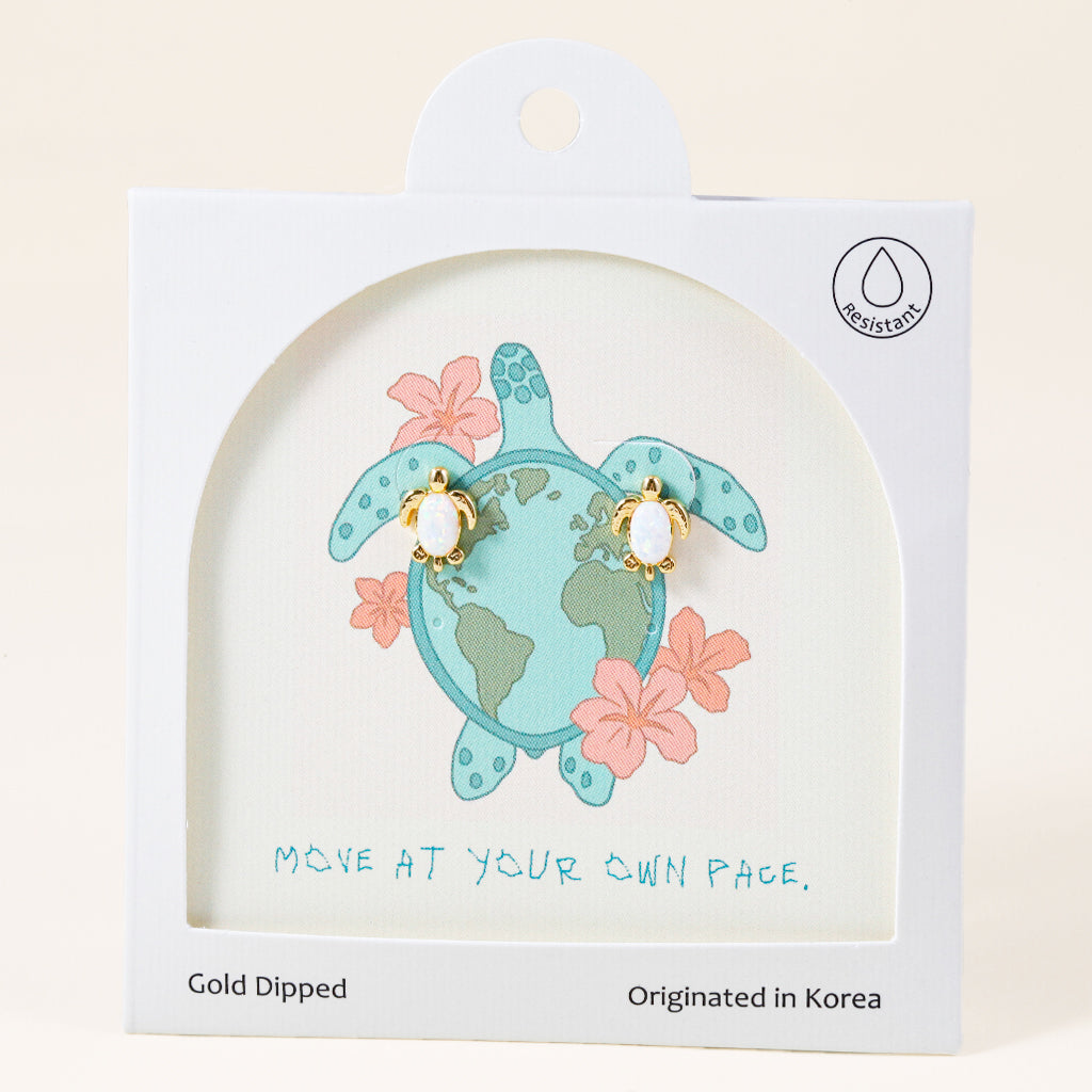 Opal Turtles, Earrings