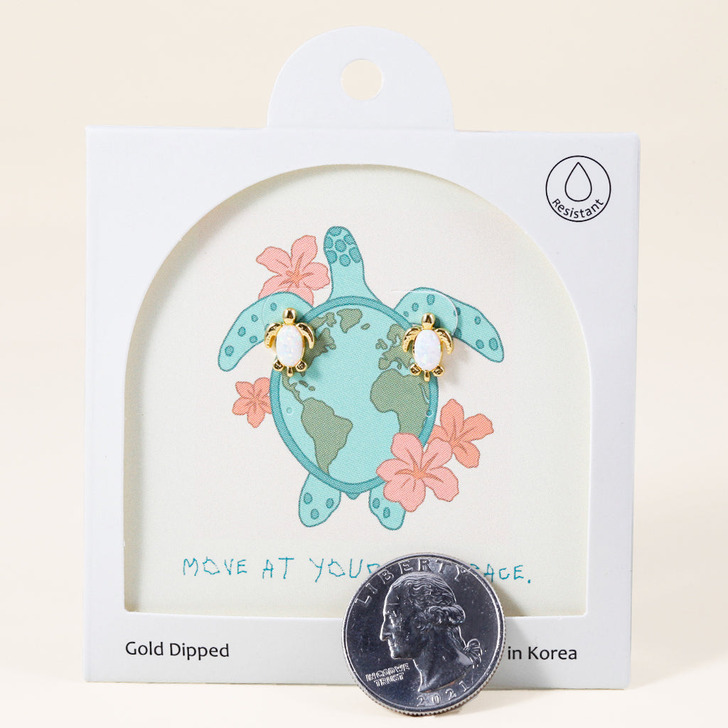 Opal Turtles, Earrings