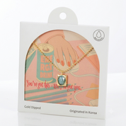 18K Gold Dipped Amazonite Stone Glow Frame Necklace