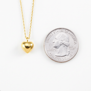 18K Gold Dipped Puffy Lovey Heart Necklace