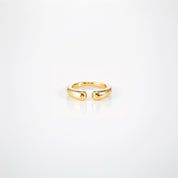 18K Gold Dipped Sleek Sculptural Arc Open Ring