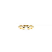18K Gold Dipped Sleek Sculptural Arc Open Ring