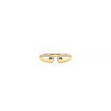 18K Gold Dipped Sleek Sculptural Arc Open Ring