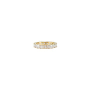 18K Gold Dipped 2.8mm Princess Cut Square CZ Eternity Band Ring