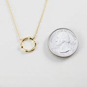 18K Gold Dipped Textured Wave Circle Pendant Necklace