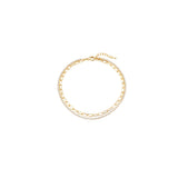 18K Gold Dipped Half-and-Half Rhinestone & Paperclip Chain Bracelet