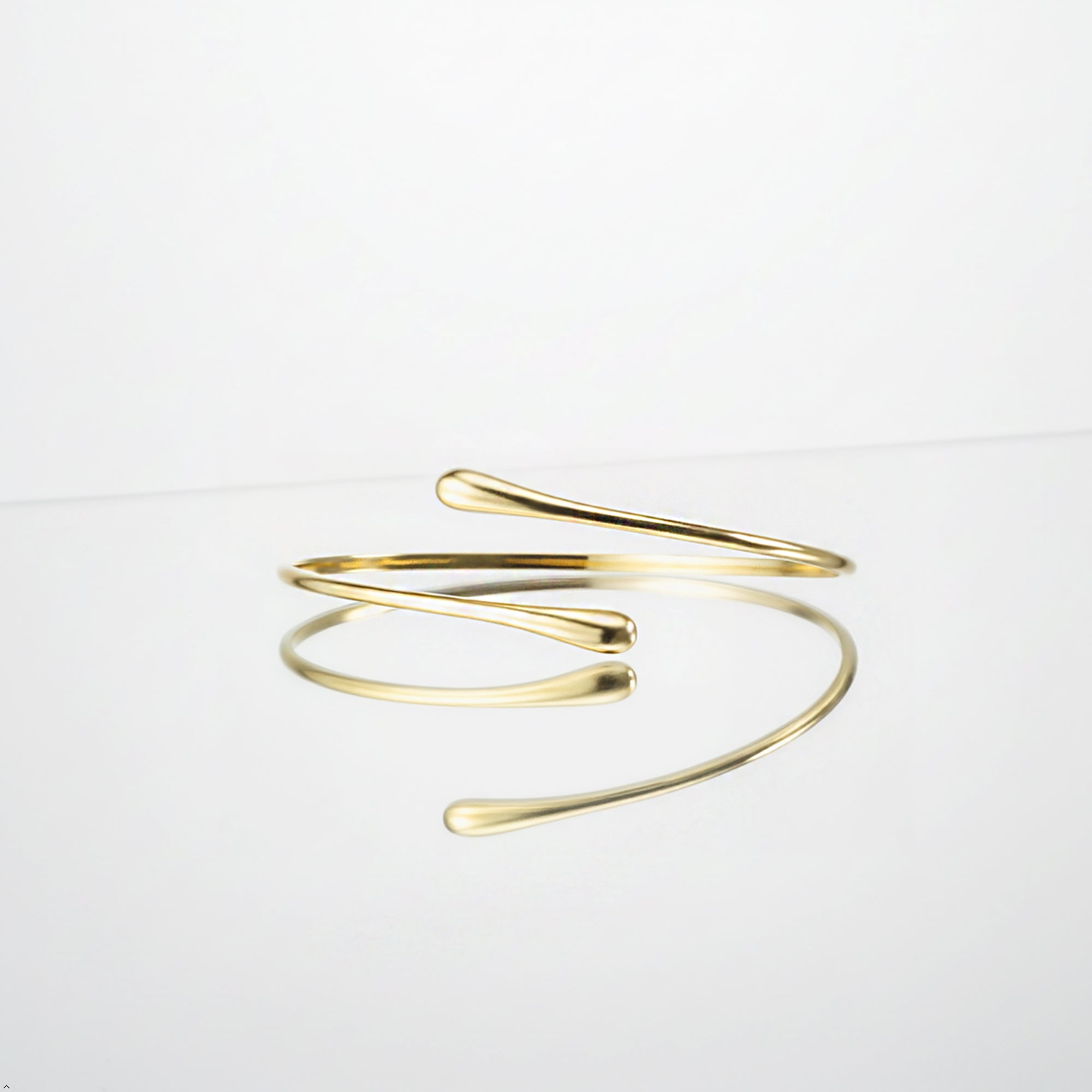 18K Gold Dipped Teardrop Open Cuff Bangle Bracelet