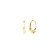 18K Gold Dipped Modern Lucky Horseshoe Arc Hinged Hoop Earrings