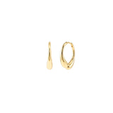 18K Gold Dipped Modern Lucky Horseshoe Arc Hinged Hoop Earrings