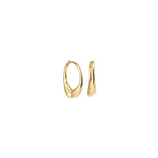 18K Gold Dipped Modern Lucky Horseshoe Arc Hinged Hoop Earrings