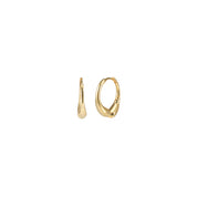 18K Gold Dipped Modern Lucky Horseshoe Arc Hinged Hoop Earrings
