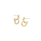 18K Gold Dipped Intertwined Twisted Double C-Hoop Earrings