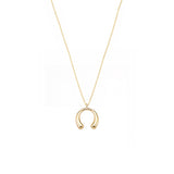 18K Gold Dipped Modern Horseshoe Lucky Arc Pendant Necklace