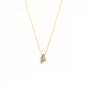18K Gold & Silver Dipped Two-Tone Double Teardrop Pendant Necklace