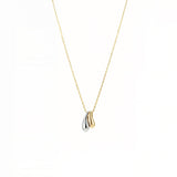 18K Gold & Silver Dipped Two-Tone Double Teardrop Pendant Necklace