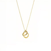18K Gold Dipped Intertwined Double Eternity Ring Pendant Necklace
