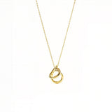 18K Gold Dipped Intertwined Double Eternity Ring Pendant Necklace
