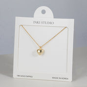 18K Gold Dipped Puffy Lovey Heart Necklace