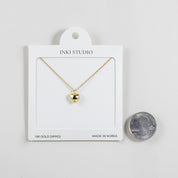 18K Gold Dipped Puffy Lovey Heart Necklace