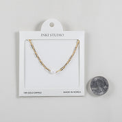 18K Gold Dipped Chic in Pearl Link Necklace