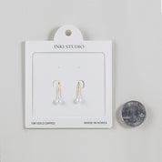 18K Gold Dipped Pure Dew Pearl  Earrings