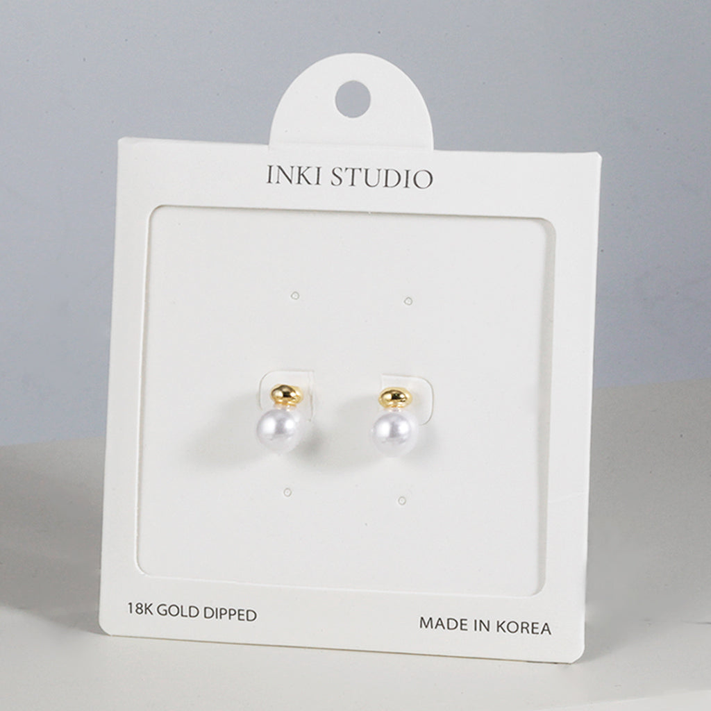 18K Gold Dipped Modern Minimal Pearl Earrings