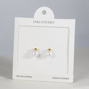 18K Gold Dipped Modern Minimal Pearl Earrings
