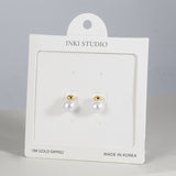18K Gold Dipped Modern Minimal Pearl Earrings