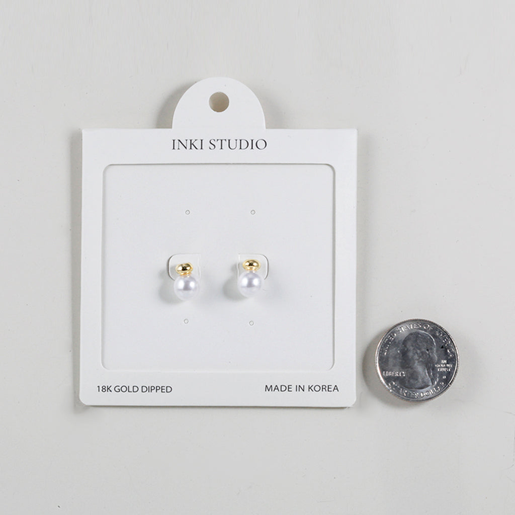 18K Gold Dipped Modern Minimal Pearl Earrings