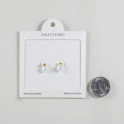 18K Gold Dipped Modern Minimal Pearl Earrings