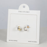 18K Gold Dipped Gold-Meet-Silver Hoop Earrings