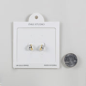 18K Gold Dipped Gold-Meet-Silver Hoop Earrings