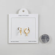 18K Gold Dipped Petite CZ Dangle Earrings