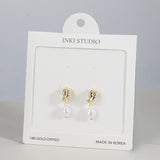 18K Gold Dipped Knotty Classy Pearl Drop Earrings