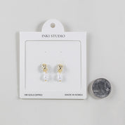 18K Gold Dipped Knotty Classy Pearl Drop Earrings