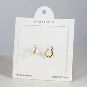 18K Gold Dipped Modern Wave Huggie Earrings